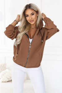 casaco cor caramelo ou camel com capuz BeStylish 