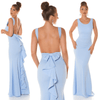 vestido de cerimónia comprido azul bebé estilo sereia BeStylish 