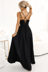 Vestido de cerimónia comprido preto brilhante BeStylish 