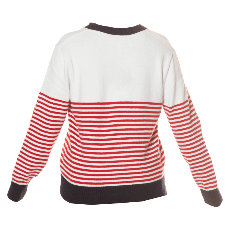 casaco de malha cardigan às riscas BeStylish