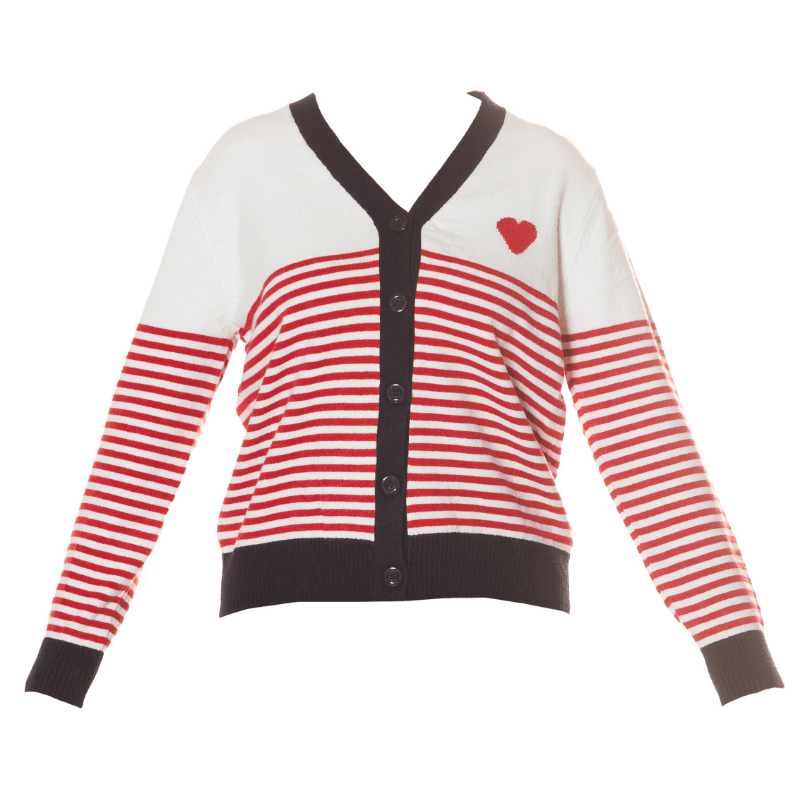 casaco de malha cardigan às riscas BeStylish