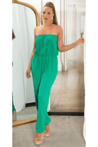 Macacão verde de verão cai cai  BeStylish