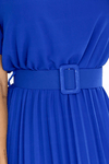 Vestido de cerimónia curto plissado em chiffon azul royal BeStylish