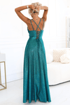 Vestido de cerimónia comprido verde brilhante BeStylish