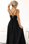 Vestido de cerimónia comprido preto brilhante BeStylish 