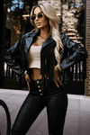 casaco de pele preto com franjas BeStylish 