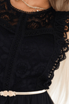 vestido de cerimónia com renda e tule preto BeStylish