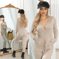 Macacão bege de inverno estilo comfy BeStylish 
