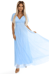 vestido de cerimónia comprido em tule azul bebé BeStylish 