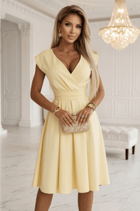 vestido de cerimónia curto amarelo BeStylish