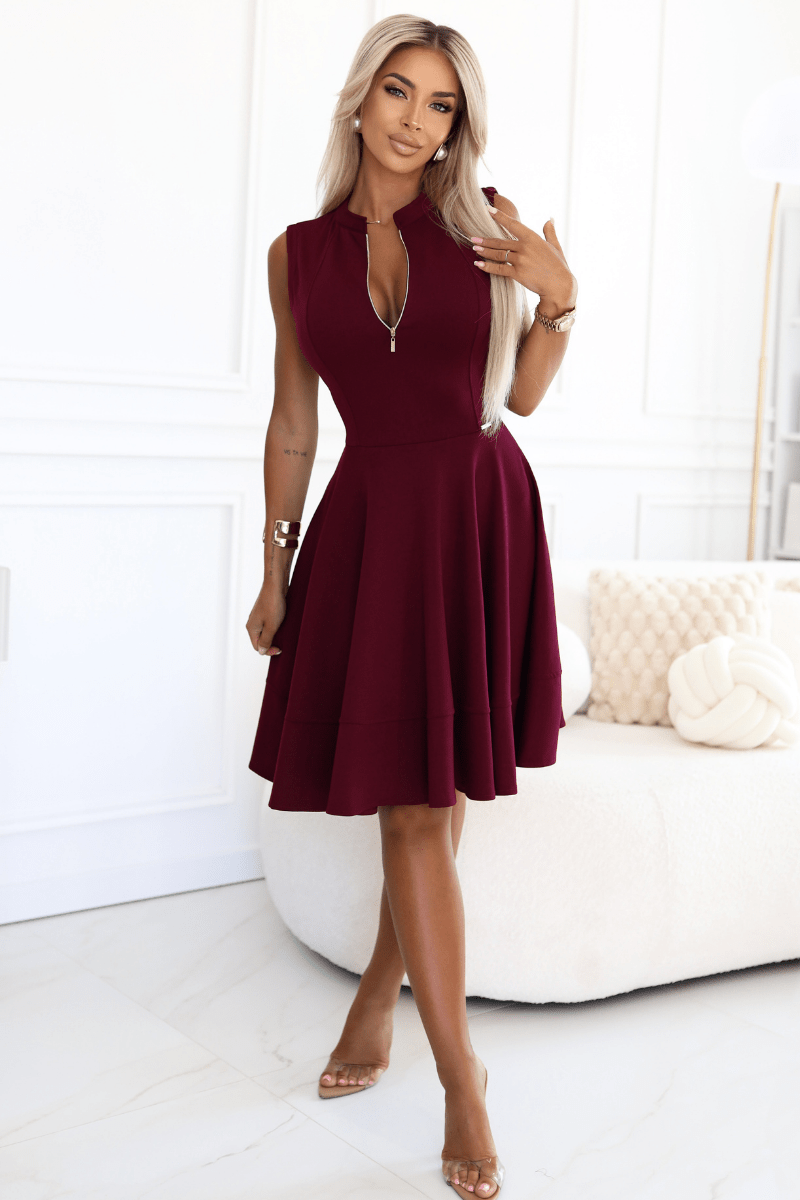 Vestido de cerimónia médio bordeaux BeSylish 