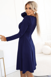 vestido de cerimónia médio com mangas azul navy BeStylish 