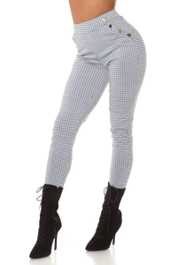 leggings cremes de citura subida com padrão tartan BeStylish 