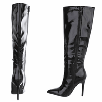 botas pretas salto agulha efeito espelhado BeStylish 