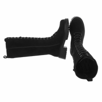 Botas pretas de camurça com atacadores BeStylish