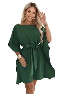 vestido de cerimónia verde esmeralda com efeito borboleta BeStylish 