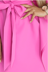 vestido de cerimónia fuchsia com efeito borboleta BeStylish 