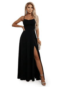 Vestido de cerimónia comprido preto estilo corpete BeStylish