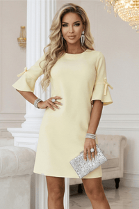 vestido de cerimónia curto amarelo BeStylish