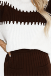 Conjunto de malha castanho com saia e camisola BeStylish