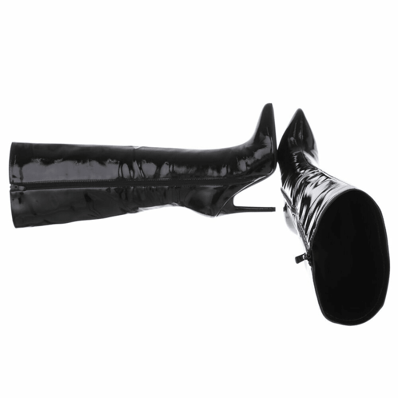 botas pretas salto agulha efeito espelhado BeStylish 