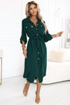 vestido comprido verde  estilo camisa BeStylish 