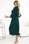 vestido comprido verde  estilo camisa BeStylish 