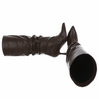 botas pontiagudas castanho chocolate onduladas de cano largo BeStylish