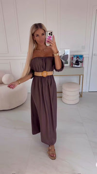 Vestido comprido castanho BeStylish 