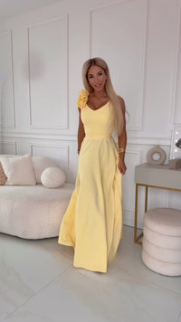 Vestido de casamento amarelo comprido BeStylish
