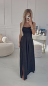 Vestido de cerimónia comprido preto brilhante BeStylish 