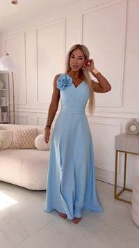 vestido de casamento comprido azul claro BeStylish