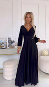 Vestido de cerimónia comprido preto Nela