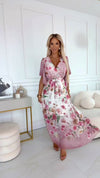 Vestido de cerimónia rosa velho floral BeStylish 