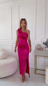 Vestido de cerimónia comprido rosa Aurora