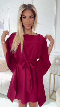 vestido de cerimónia médio bordeaux BeStylish