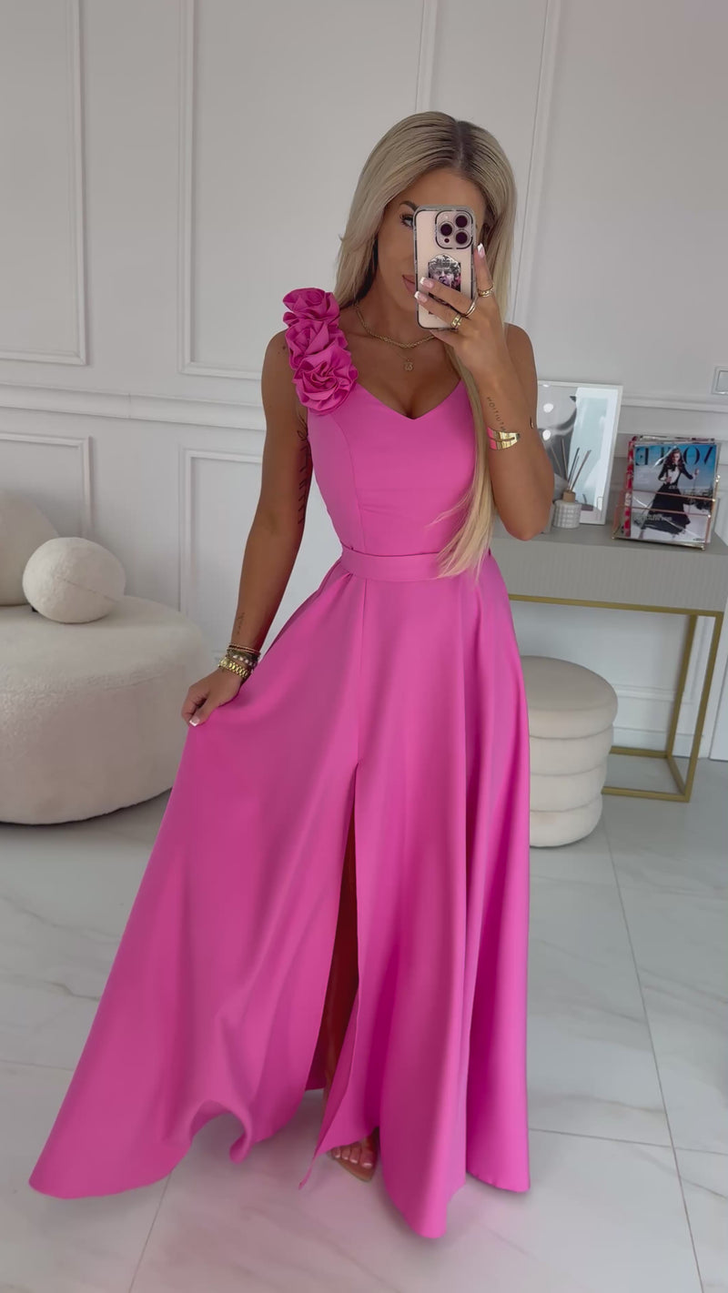 Vestido de casamento rosa comprido BeStylish