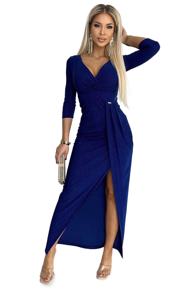 Vestido de cerimónia comprido azul brilhante - BeStylish