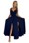 Vestido de cerimónia comprido azul navy BeStylish 