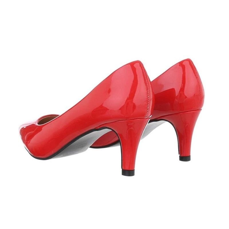 Sapatos vermelhos em verniz de salto médio BeStylish
