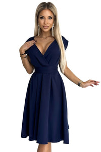 vestido de cerimónia médio azul BeStylish