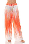 Calças largas de cintura subida laranja BeStylish
