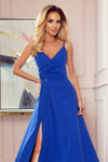 vestido de cerimónia comprido azul BeStylish