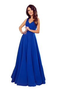 vestido de cerimónia comprido azul royal BeStylish
