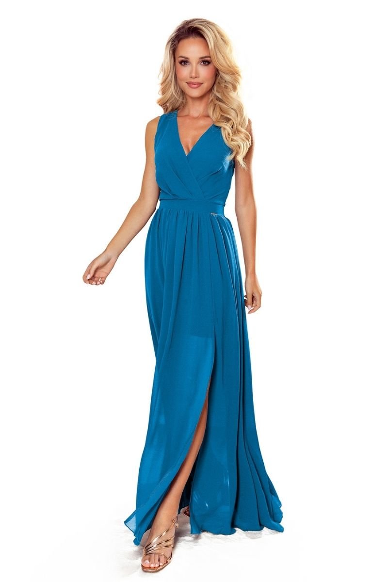 vestido de cerimónia azul comprido BeStylish