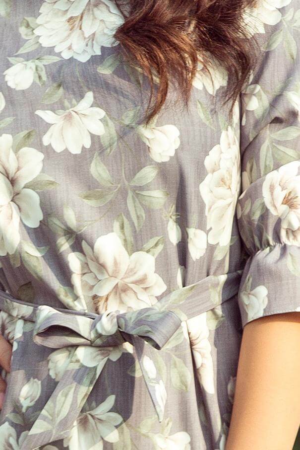 Vestido floral Jasmine (cinza) – BeStylish