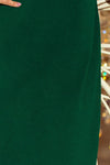 Vestido de cerimónia trapezoidal com mangas 3/4 verde BeStylish